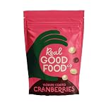Real Good Food Co Yoghurt Coated Cranberries 150g Bag - Chocolate Coated Nuts, Nibbles and Snacks! Yoghurt Coated Cranberries - Luxury Snack