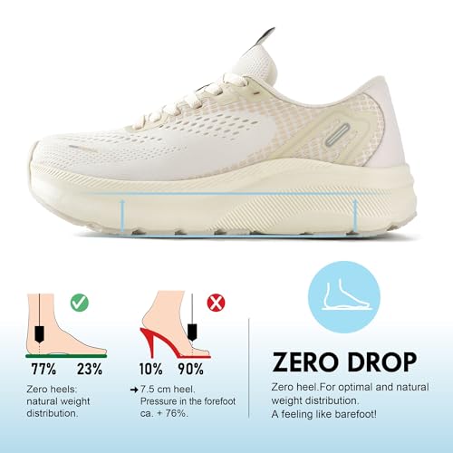 Image of JACKSHIBO Wide Toe Box Shoes Women Arch Support Zero Drop Wide Sneakers | Orthopedic, Plantar Fasciitis, Running, Walking, Athletic, Tennis, Gym, Workout, Supportive, Width, Cushion, Thick Sole