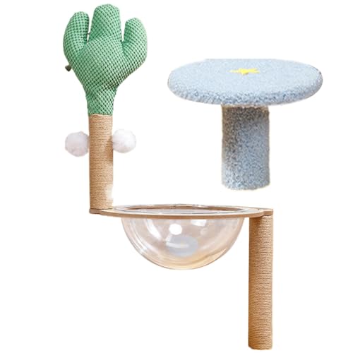 Arbre à chat cactus avec poteaux à gratter et balles de jeu