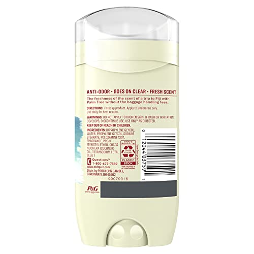 Image of Old Spice Aluminum Free Deodorant for Men, 24 /7 Lasting Freshness & Long Lasting Scent, 24 /7 Sweat & Odor Protection, Fiji with Palm Tree + Coconut Scent, 3.0 oz (Pack of 12)