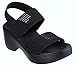 Skechers Women's CALI DAY, Woven Stretch Double Band Sling Back, Black/Black, 7M