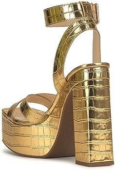 Jessica Simpson Women's Beasley Platform Sandal Heeled, Meta Gold, 9.5 | Image 6