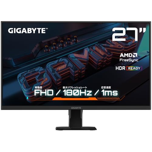 GIGABYTE 144Hz対応 27インチ ゲーミングモニター GIGABYTE、最大リフレッシュレート180Hzの27型QHDゲーミング