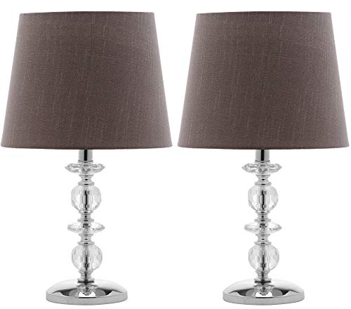 Lámparas de Mesa de Noche Crystal Orb Gris Claro 15 pulg. Set 2