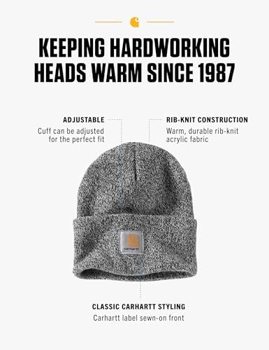 Carhartt Men's Acrylic Watch Hat A18, Black/White, One Size - 1