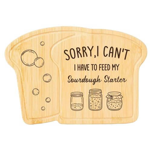 Tabla de cortar de bambú con forma de tostada, regalo divertido para amantes de la panadería y madres que hornean, ideal para Día de la Madre miniatura 1