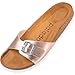 Produktbild Palado Pantoletten Damen Malta Metallic  gefertigt in Spanien  weiche Veloursleder-Decksohle  robuste EVA-Sohle  edles Metallic-Design Rose/Silber UK6 - EU39