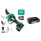 DCA Forbici Portatili a Batteria 20V, max 35mm Brushless Cesoie Potatura Elettriche con 2*2,0Ah batteria, Lama SK5 Forbice Elettrica con custodia di sicurezza portatile per Frutteto Parco Fattoria Oli