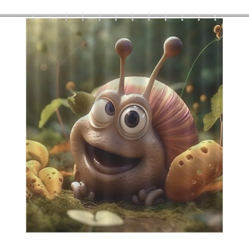 Rideau de douche escargots imperméable contre les éclaboussures de baignoire