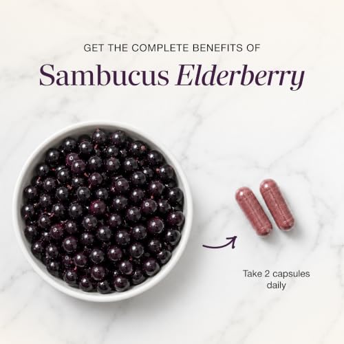 Image of Elderberry Vitamin C and Zinc Capsules with D3 and Quercetin, 120 Count