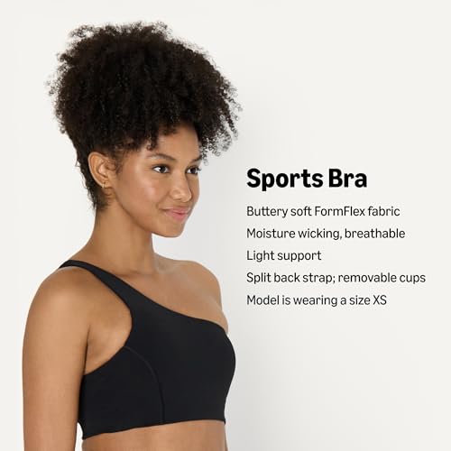 Image of Amazon Essentials Women's Active FormFlex Buttery Soft Light Support One Shoulder Strappy Back Sports Bra