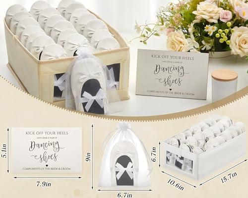Image of Jecery Foldable Ballet Flat for Wedding Guests Bulk Women Ballerina Dancing Slippers Party Sign Portable Travel Purse Shoes for Bridesmaid Flats Women Wedding Slippers Gift