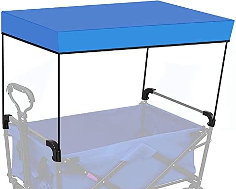 (The Product Only Includes Canopy) Folding Wagon Canopy Cover Collapsible Outdoor Garden Hand Push Portable Trolley Cart Accessories – Removable Awning Canopy, Rainproof, Suit for Shopping/Camping