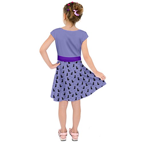 PattyCandy Girls Celestial Sky Galaxy Art Starry Night Designs Casual Short Sleeve Dress,Size:2-162