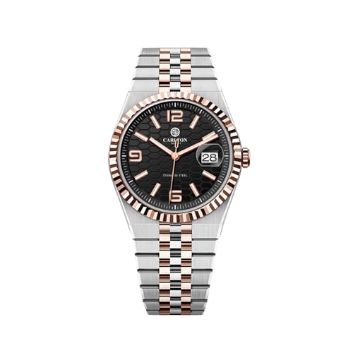 Image of Carlton London Rover Men Analog Watch, Round Dial, Stainless Steel Strap, Quartz Movement, 40 mm Case, Premium Wide Strap Design, 30M Water Resistant, Casual Formal Wear