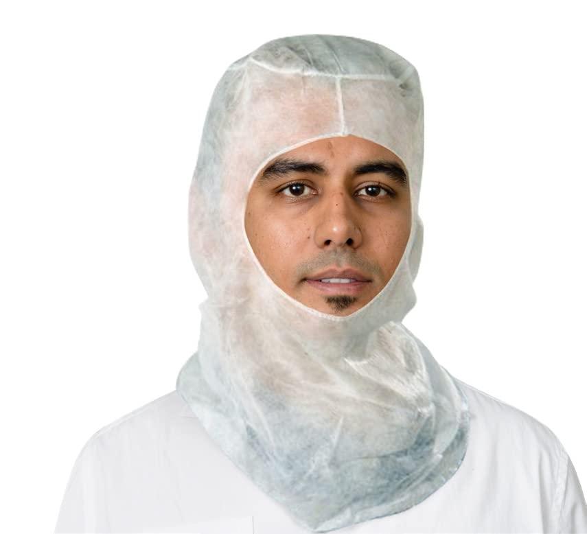 GesalifeUnisex 50 Pieces Disposable Latex Free Hood Cap Headwear Accessory, White, 50 Pieces