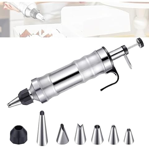 Sqxaldm Stainless Steel Pastry Press Gun Press Professional Biscuit Maker Syringe Cover