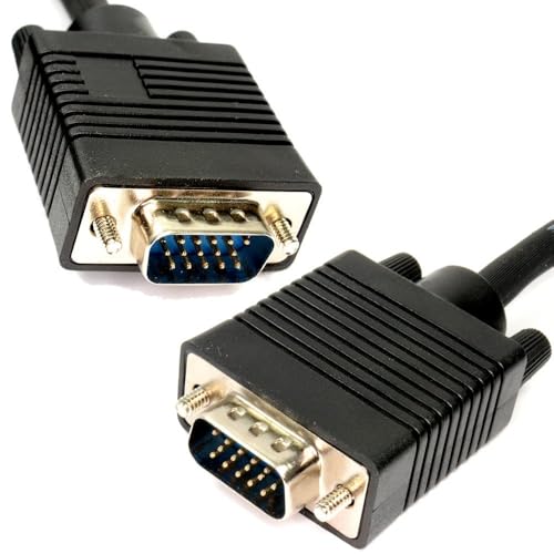SVGA PC Monitor Cable 15 Pines Masculino a Masculino VGA Cable 50 m Negro [50 metros/50m]
