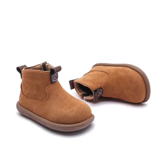 LIZISHU Baby Shoes Suede Zip-Up With Wide Toe Non-Slip Sole Winter Booties for 1-3 Years Olds Toddler Girls Boys Ankle Boots3