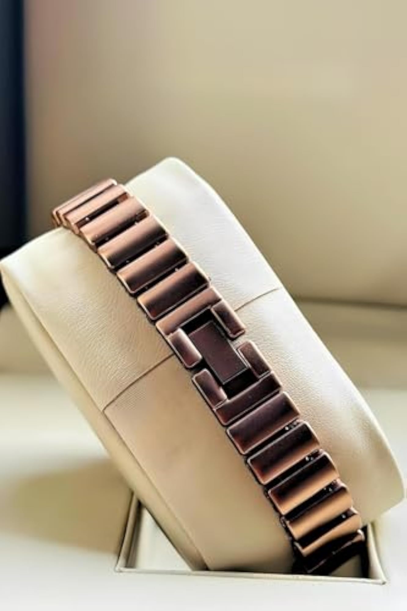 Stylish Women's Watch with Unique Design Elements and Steel Chain Strap
