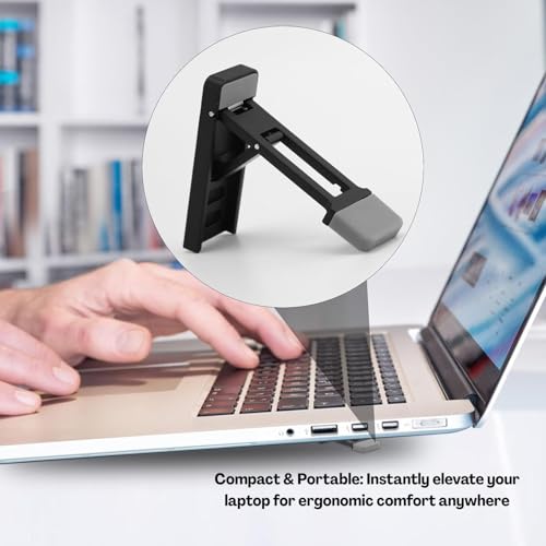 Image of 2PCS Mini Portable Laptop Stand - Adjustable Keyboard Holder with Three Angles, Foldable Invisible Notebook Feet, Ergonomic Cooling Support with Anti-Slip Pads for Desk Desktop