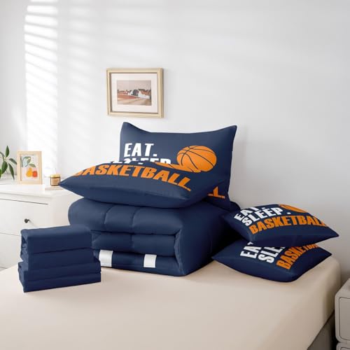 Image of Feelyou Basketball Comforter Set Queen 7 Piece for Boys Girls Women Men