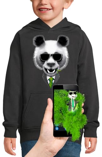 Sweat capuche panda 3d avec lunettes de soleil pour enfant haut tendance