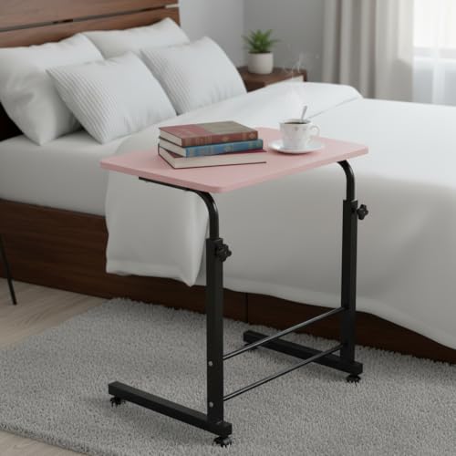 Image of TECHNOVIBES Foldable Study Table /Bed Table /Foldable and Portable Wooden /Writing Desk for Office /Home /School (Pink with Black Legs)