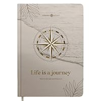 LEBENSKOMPASS® Reisetagebuch Journey zum ausfüllen A5 Platz für 50 Erinnerungen selberschreiben - Reisedokumentation & Achtsamkeitsübungen - Tagebuch für den Urlaub zur Organisation