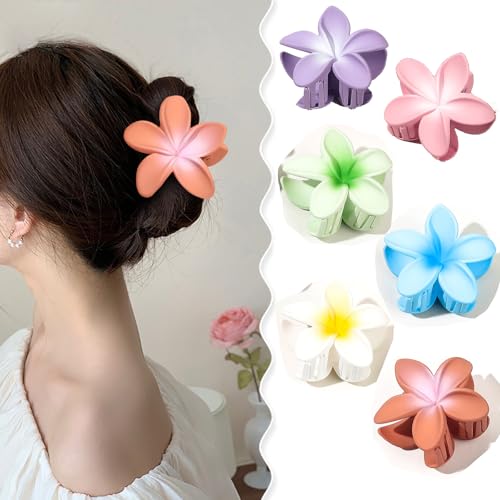 Pinces à cheveux hawaïennes antidérapantes fleur de prunier lot de 6