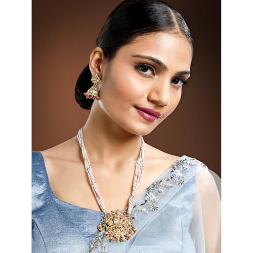 Image of Peora Gold Plated Bridal Jewellery Set with Kamarband Gift for Women Indian Traditional Ethnic Wedding