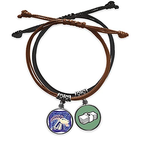 Pulsera de Aries en cuero y cuerda para regalar un grabado con identidad cultural