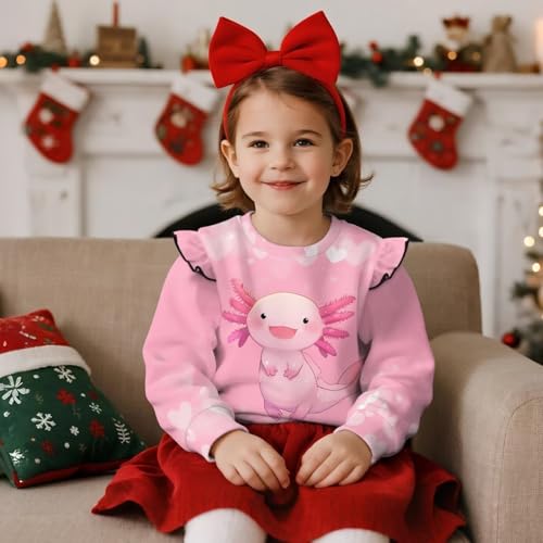 Renewold Girls Sweatshirts Pullover Ruffle Long Sleeve Shirts Toddler Girl T-Shirts Kids Blouses Soft Comfy Tee Tops2