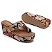 Tilocow Wedge Bunion Sandals for Women Platform Slipper High Heel Wedge Flip-Flop Light Weight Ladies Floral Shoes Size 7