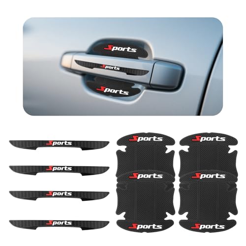 8PCS Car Door Handle Protector,Stylish Car Handle Protector with Sports Lettering for Door Handles Protection & Decoration,Anti-Scratch Cars Doors Handles Scratch Protectors