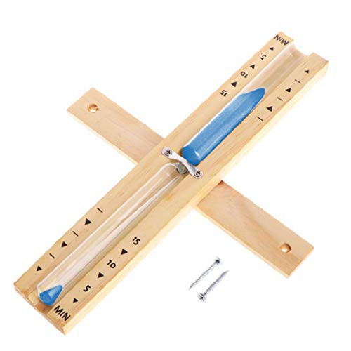 WAOving Wooden Sauna Hourglass Wall Mounted Rotating 15mins Sandglass Clock Timer