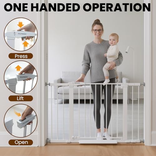 Image of Mumeasy Baby Gate for Stairs, 29.7-46 inch Walk Through Dog Gate Indoor