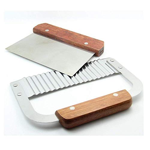 DD-life Pack of 2 Stainless Steel Wavy & Straight Soap Mold Loaf soap cutter Garnish Potato Vegetable Cake Cutter Cutting Tool