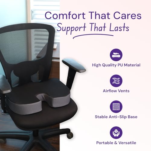 Image of Careforce Car Seat Cushions for Chair Coccyx for Tailbone Pain for Chair Tailbone Pillow for Sitting for Car Driving Seat Sitting Pillow - PU