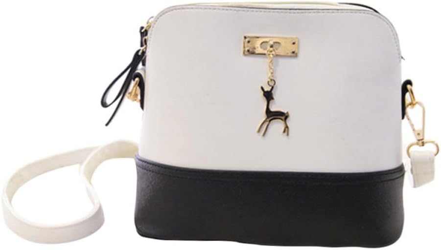 Women Shell Crossbody Satchel in PU Leather with Adjustable Strap