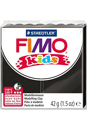 FIMO Lot de 3 kids Pâte à modeler, durcissante au four, noir, 42 g