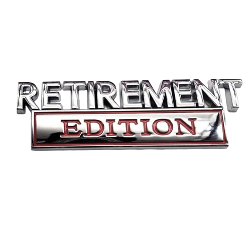 Adesivo per auto, edizione retirement, adesivo per auto, robusto 3D, in metallo, per esterni, senza tempo, stile retrò, per camion, cofano, porta, portellone posteriore, decorazione paraurti