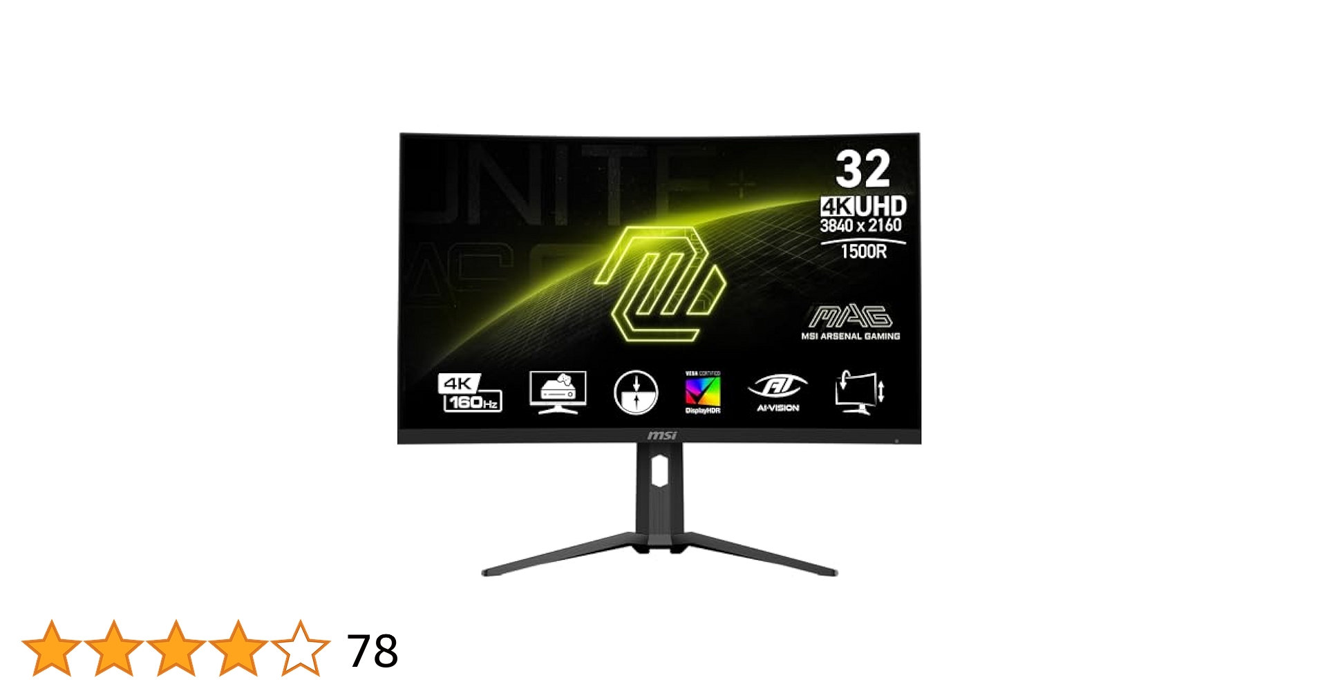 MSI MAG321CUP 32インチ 4K 160Hz ゲーミングモニター Amazon.co.jp: MSI MAG321CUP 32インチ 3840 x 2160 (UHD)、VA