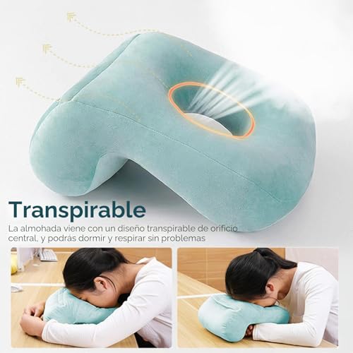 Miniatura 6 de Almohada Para La Cara, Almohada Con Un Agujero, Cojín Cómodo, Almohada Para La Siesta, Almohada Para Dormir El Estómago, Almohada Boca Abajo De Dona Para Estudiantes Adultos
