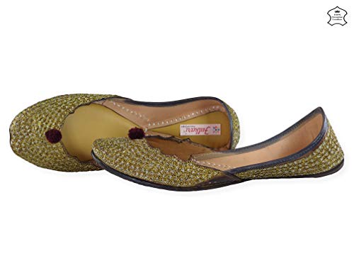 Image of Fulkari Prime Pure Leather Casual Women's Soft Leather Bite and Pinch Free Ladies Jutti Ethnic Mojari