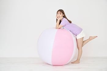 Amazon | 巨大ビーチボール 100cm ピンクホワイト 空気ビニール