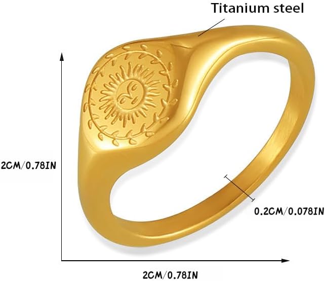 Gold Rings For Women, Stainless Steel Sunflower ring Boho Gold Plated Sun Floral Stackable Statement Engagement Wedding Non Tarnish Flower Queen Jewelry Promise Gift - Image 5