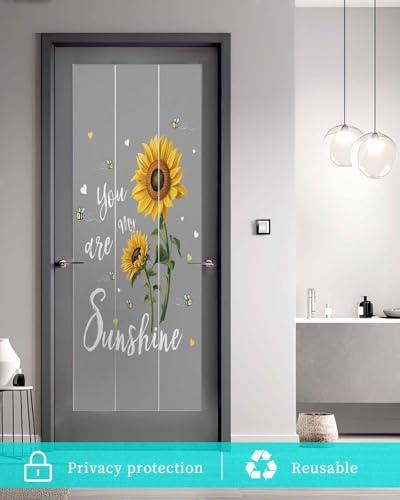 Vinilo decorativo para ventana con diseño de girasoles y privacidad, 19.6''x39.3'' miniatura 6