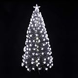 ALTA CALIDAD: Experto Árbol de Navidad Artificial natural de PVC, Color Blanco con Luz, Altura total incluido soporte 180cm