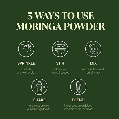 Better Alt Moringa Powder (1Lb) | Make Moringa Tea, Smoothies & Recipes From Moringa Oleifera Powder | Resealable Bag | Moringa Leaf Powder Superfood (112 Servings) #TOP2